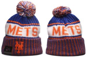 Mets Mutsen New York Bobble Hoeden Baseball Ball Caps 2023-24 Modeontwerper Bucket Hat Grof Gebreid Imitatie Pom Muts Kerst Sport Gebreide Muts A0