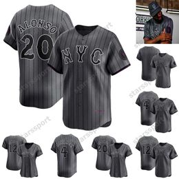 Mets City Connect Francisco Lindor Pete Alonso 4 Francisco Alvarez Jersey Brandon Nimmo Edwin Diaz Vogelbach Jeff McNeil Kodai Senga Brett Baty Honkbal