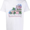 Mew drôle de taille d'été imprimé Casablanca Col Coton T-shirt Cadeau Cadeau Homme unique manches courtes 210716