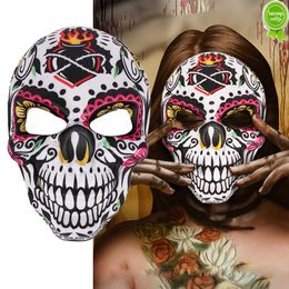Día mexicano de los muertos máscara de calavera Cosplay Halloween esqueletos imprimir máscaras vestir Purim fiesta disfraz Prop