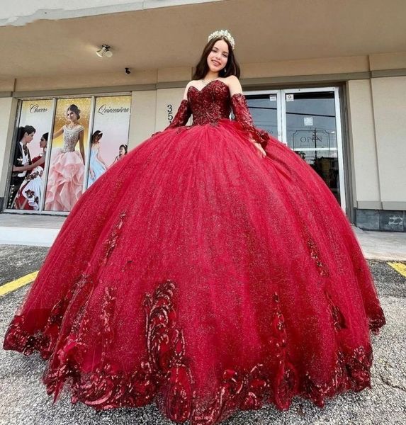 Vestidos De quinceañera De cumpleaños para niñas mexicanas 2023 apliques De lentejuelas Sweetheart Sweet 16 vestido De fiesta Vestidos De 15 anos