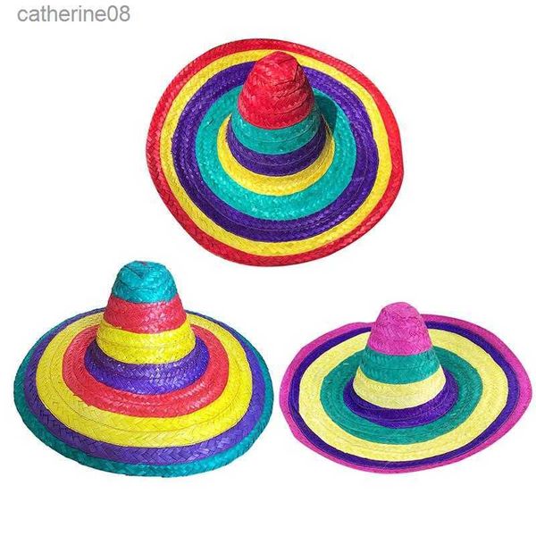 Sombrero mexicano Sombrero de moda creativo Sombrero de paja decorativo Accesorios de disfraces de fiesta Accesorios de fotografía L230621