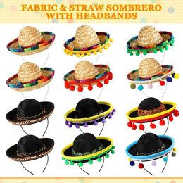 Chapeau mexicain cheveux cerceaux Mini Sombrero enfants bandeaux Festival Pet coiffure Performance accessoires fête faveurs