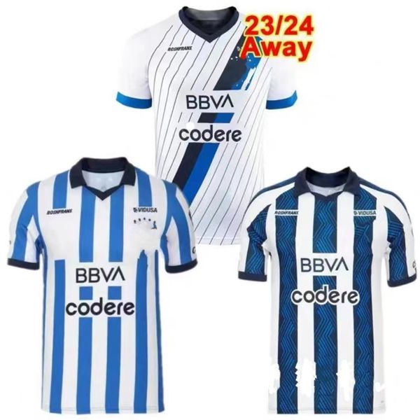 Mexicano Monterrey Jersey 2324 Jerseys de fútbol especiales de Coldplay hogar lejos Campbell Mesa Jersey 23 Uniforme de fútbol Niños Jóvenes Niños negro blanco Kit futbol corto