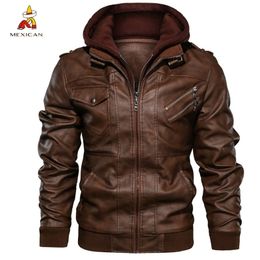 MEXICAN New Men's Leather Jackets Casual Motorcycle PU Jacket Biker Leather Coats Brand Clothing Jacket men 201130