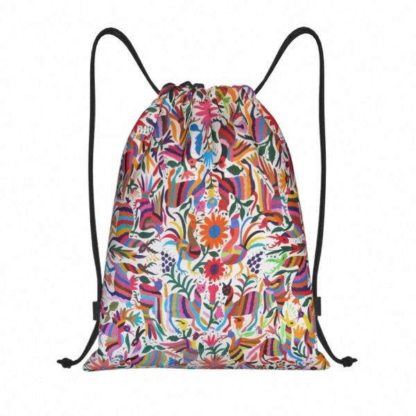 Mexican Otomi Fabric Mexico Art DrawString Sacs Men Femmes Portable Sports Gym Sackpack FRS Mexico Training Backpacks H7X0 #