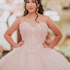 Robe de bal rose mexicaine, épaules dénudées, robe Quinceanera, avec des Appliques en dentelle perlée, robes d'anniversaire, robe à lacets, 16 ans, 2024