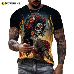 Mexicaanse Skull Day Heren grafische T-shirt dames graffiti kleding horror gothic t-shirt mode straatkleding top t-shirt 240510