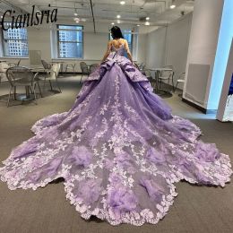 Vestido mexicain de 15 anos lilas charro quinceanera robes en dentelle corset sweet 16 robe abiti da cérimonia