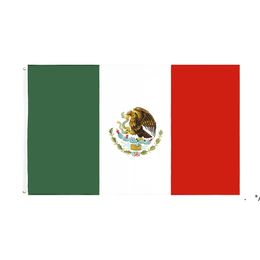 Mexicanos Drapeau mexicain du Mexique Usine directe en gros Prêt à expédier 3x5 Fts 90x150cm KKF8685