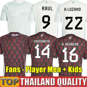 México 2024 2025 Copa América Raúl Chicharito Jerseys de fútbol Lozano dos Santos 24 25 H.Lezan0 Hombres Mujeres Camisa de fútbol de la camisa de fútbol de la manga larga Versión del jugador