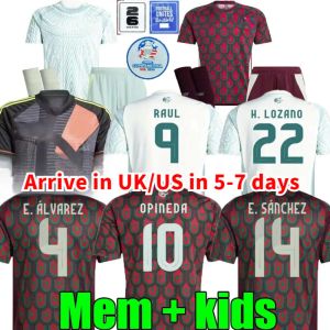 Mexique 2024 Copa America Raul Chicharito Soccer Jerseys 2024 LOZANO DOS SANTOS 24 25 H.LOZANO Men Kids Football Shirts Uniforms Fans Player Player Version