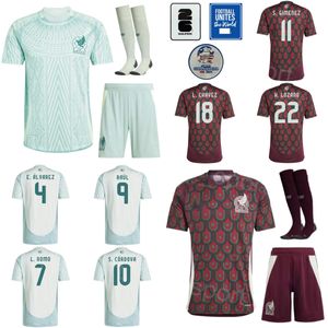 Mexique 24 25 Copa America 9 Quinones Soccer Jersey Team National Team 23 Gallardo 5 Vasquez 22 Lozano Martin Rodriguez Ochoa Alvarez Chavez Kits de football Kits Mens Youth