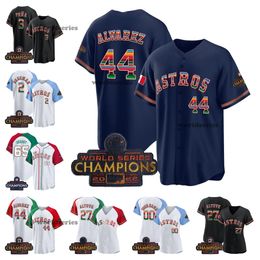 Mexique Astros 27 ALTUVE Baseball personnalisé Jersey44 Alvarez 2 Bregman 3 Jeremy Pena Houstons Justin Verlanderframber Valdez 71 Josh Hader Jeff Bagwell Bryan Jose Abreu