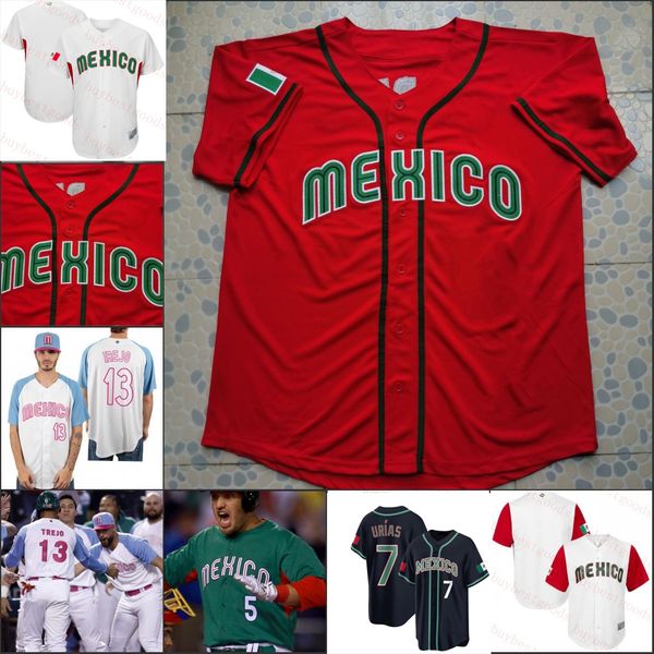 MEXICO Baseball Jersey Julio Urias Austin Barnes Joey Meneses Randy Arozarena Rowdy Tellez Patrick Sandoval Adrian Martinez Jose Urquidy Alex Verdugo Green