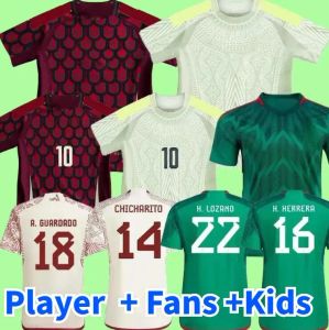 Mexico CHICHARITO Voetbalshirts voor heren 22 23 H. LOZANO A. GUARDADO Trainingskleding voor thuiswedstrijden R. JIMENEZ Nationaal team Voetbal Shir