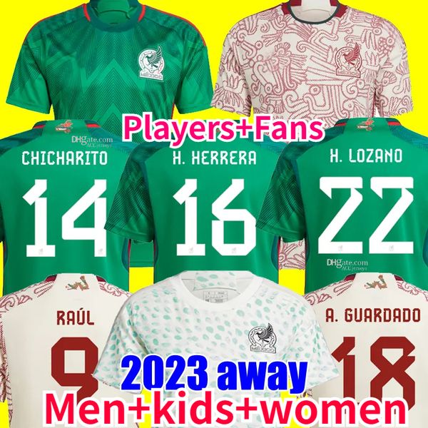 México CHICHARITO Camisetas de fútbol para hombre 22 23 H. LOZANO A. GUARDADO Ropa de entrenamiento local visitante R. JIMENEZ Camiseta de fútbol del equipo nacional Fans Versión del jugador