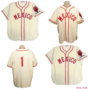 Maillot domicile des diables rouges de mexique, 1957, maillots de Baseball cousus à 100%, personnalisés avec n'importe quel nom et numéro pour homme