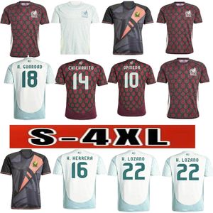 Mexico Copa America RAUL Voetbalshirts CHICHARITO 2024 2025 LOZANO DOS SANTOS H.LOZANO Heren Voetbalshirts Uniformen Fans Versie Kit