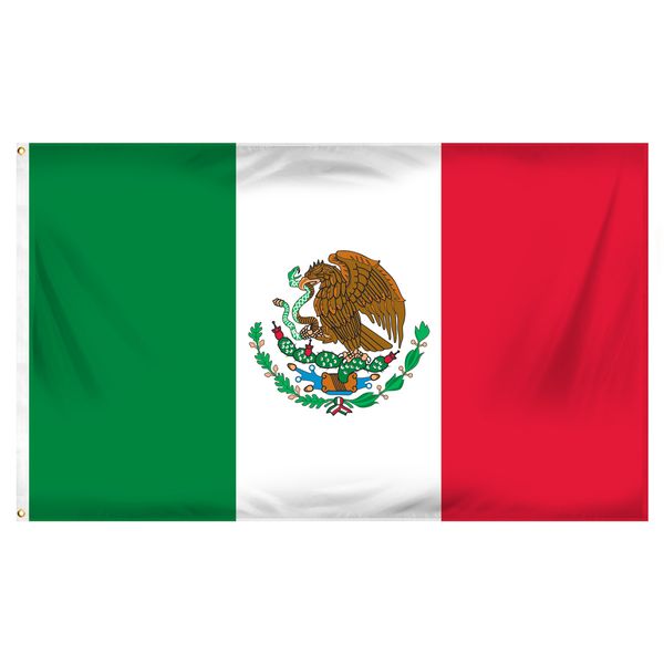 JOHNIN 3x5Ft Mexique Drapeau Mexicain Direct usine en gros 90x150cm mx mex Mexicanos bannière