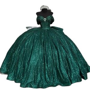 Mexique robes vertes noeud papillon paillettes doux 15 robe De bal perlée robe De bal robes De Quinceanera 326 326