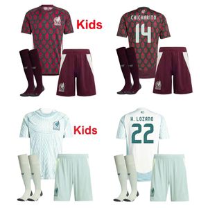 Mexico Jersey 2024 Copa America voetbaltenues voor kinderen RAUL CHICHARITO Voetbalshirts Voetbalshirts Uniformen