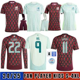 Jersey de México 2024 Copa América Raúl Chicharito Jerseys de fútbol 2024 Lozano dos Santos 24 25 H.Ozano Hombres Kids Camisas de fútbol Uniformes Fans Versión