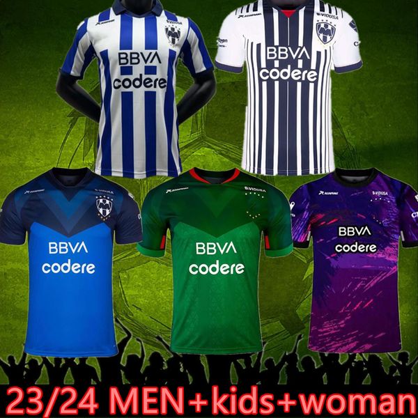 3XL LIGA MX RAYADOS MONTERREY Soccer Jerseys 22 23 24 à domicile 3ème R.Funes Mori M.MEZA V.JANSSEN 2023 hommes femmes enfants kit maillot de football gardien de but