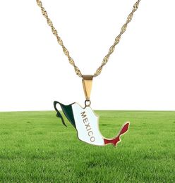 Mexico kaart vlag hanger ketting voor vrouwen meisjes Mexicaanse kaarten ketting Jewelry281P8860995