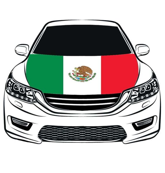 Cubierta para capó de coche con bandera nacional de México, 33x5 pies, 100 telas elásticas de poliéster, se puede lavar, pancarta para capó de coche 7629991