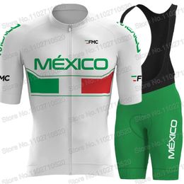 MEXICO National Team Cycling Jersey Set Mexican Flag Vêtements Road Bike Shirts Suit Bicycle Bib Shorts ROPA Maillot240417