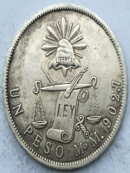 Pièces de monnaie anciennes du mexique, copie de collection, 1 peso, balance et épée, 1872, pièces de cuivre antiques, 1787361