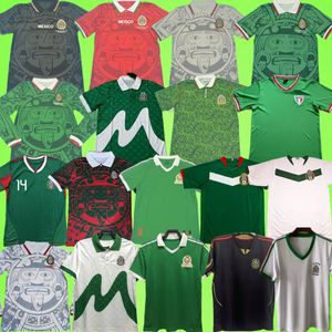 Mexique Retro Soccer Jerseys 1970 1983 1994 1995 1996 1997 1998 2006 2010 2011 2012 maillot de football vintage à manches longues T gardien de but Uniforme 70 94 95 96 97 98 06 10 11 12