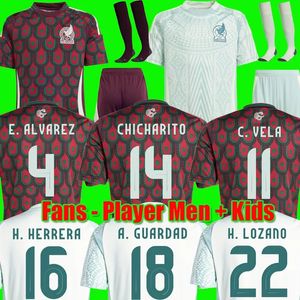 México Jerseys de fútbol retro 2024 Copa América 2026 Clasificadores Raul Chicharito Lozano dos Santos 24 25 H.Lezano Hombres Kids Fútbol Camisas de fútbol Uniformes Jugador