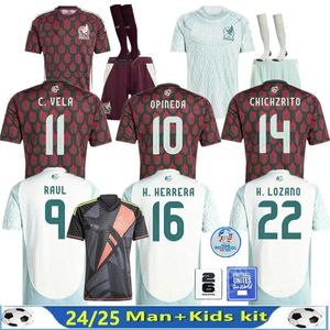 Mexico voetbaltruien 2024 2025 Copa America Raul Chicharito 2024 Lozano Dos Santos 24 25 H. Lozano Men Kids Kit Home Football Shirts Uniformen Fans spelersversie