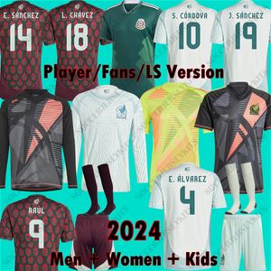 Mexico voetbaltruien 24 25 vrouwen voetbal shirt kinderen kit copa amerika maillot mexique chicharito lozano keeper Mexico Jersey Long Sleeve Player -versie