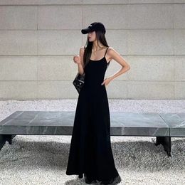 Mexzt Black Stand Dress Long Women Streetwear Maneveless A Line Vestidos Y2K Corea Slim Sundress Summer Elegant Casual Vestidos 240408