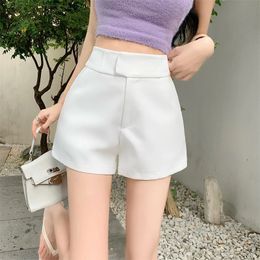 Mexzt Elegant White Suit Shorts Women Y2K Streetwear Black A Line Wide Leg Sexy Club High Taille Slim Short Pants 240407