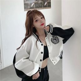 MEXZT femmes Patchwork broderie culture Baseball manteaux mode coréenne à manches longues BF vestes printemps rétro Streetwear dame vêtements d'extérieur 240319