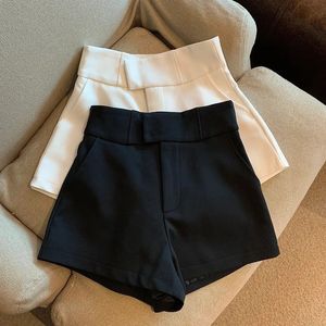 Mexzt y2k streetwear Black Short Elegant High Taille White A Line Wide Leg Pak Sexy Club Slim Pants 240520