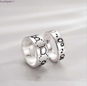 Mfoj Ring Skull en acier inoxydable Classique Femmes Couple de fête Bijoux Bijoux Punk Taille 5-11