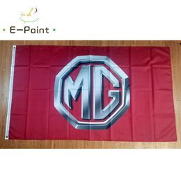 Drapeau de course de voiture rouge MG, 3x5 pieds (90cm x 150cm), drapeaux en Polyester, bannière de décoration volante, cadeaux de fête pour jardin et maison