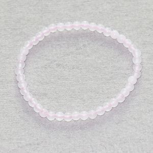 MG0002 Venta al por mayor 4 mm Pulsera de cuarzo rosa Mini piedras preciosas Cristales de color rosa Pulsera Mujer Yoga Protección de energía Joyería