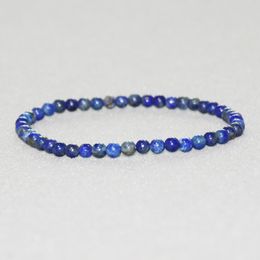 MG0028 Vente en gros 4 mm Lapis Lazuli Mini Bracelet de pierres précieuses Pierre Naturelle Femmes Yoga Mala Perles Bijoux