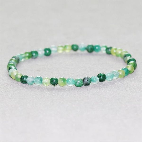 MG0040 Pulsera entera de jade africano natural 4 mm Mini piedras preciosas J ewelry Pulsera de energía de piedra natural para mujer 3287