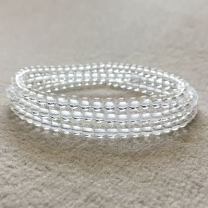 MG0082 NUEVO DESIGNO MUJER MUJERS Clear Quartz Bracelet 3 Wrap White Crystal Yoga Beads Jewely Jewelly