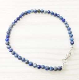 MG0148 entero ntural lapis lazuli anklet handamde piedra para mujer cuentas de mala tobilla 4 mm mini joyería de piedra preciosa4067597