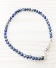 MG0148 entero ntural lapis lazuli anklet handamde piedra para mujer cuentas de mala tobilla 4 mm mini joyería de piedra preciosa1144393