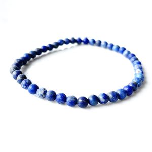 MG0153 Nieuwe Ontwerp Natuurlijke Matte Lapis Lazuli Armband 4 mm Stenen Kralen Armband Mini Edelsteen Energie Jewelry219C