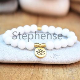 MG0628 2019 nouveau Design Bracelet Lotus pour femmes perles de coquillage de haute qualité Bracelet de Yoga Chakra coeur Mala Bracelet 2464